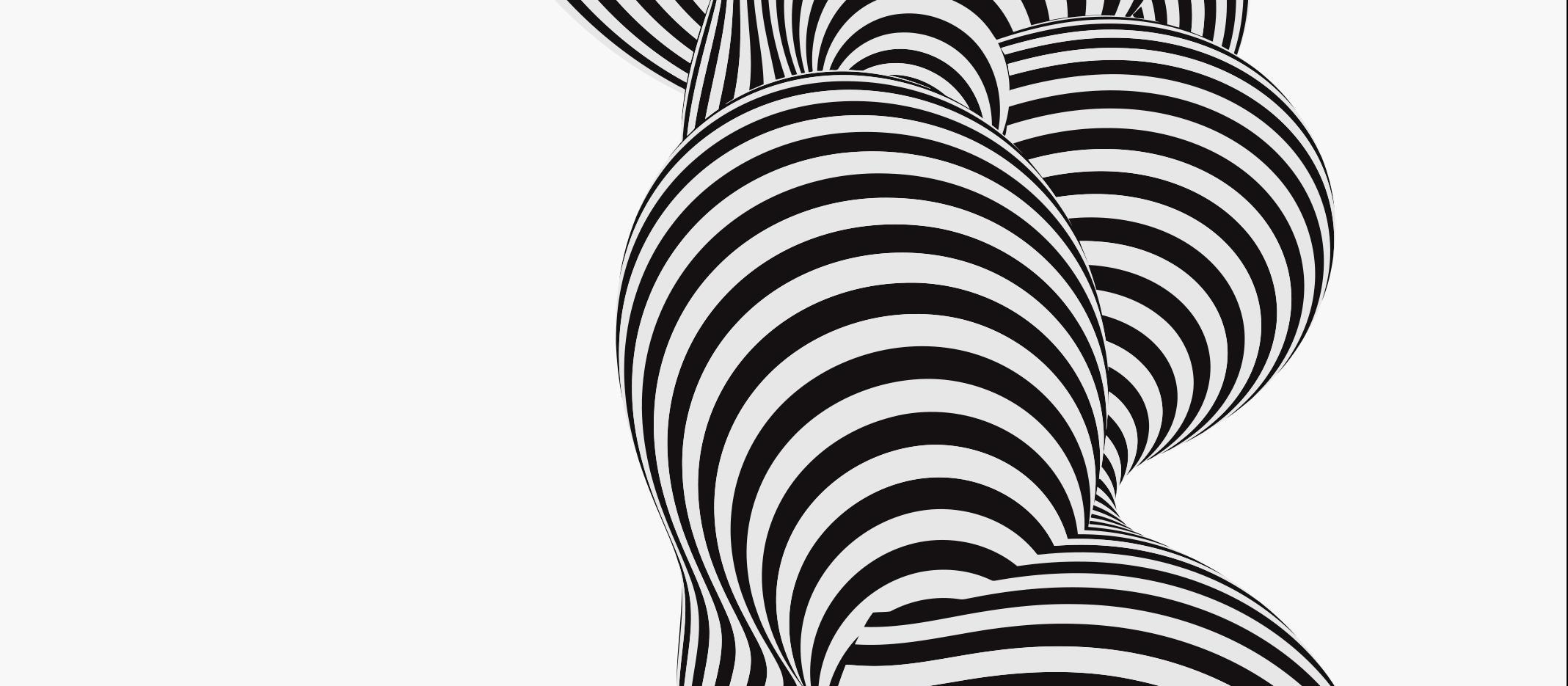 Black and white stripe optic illusion