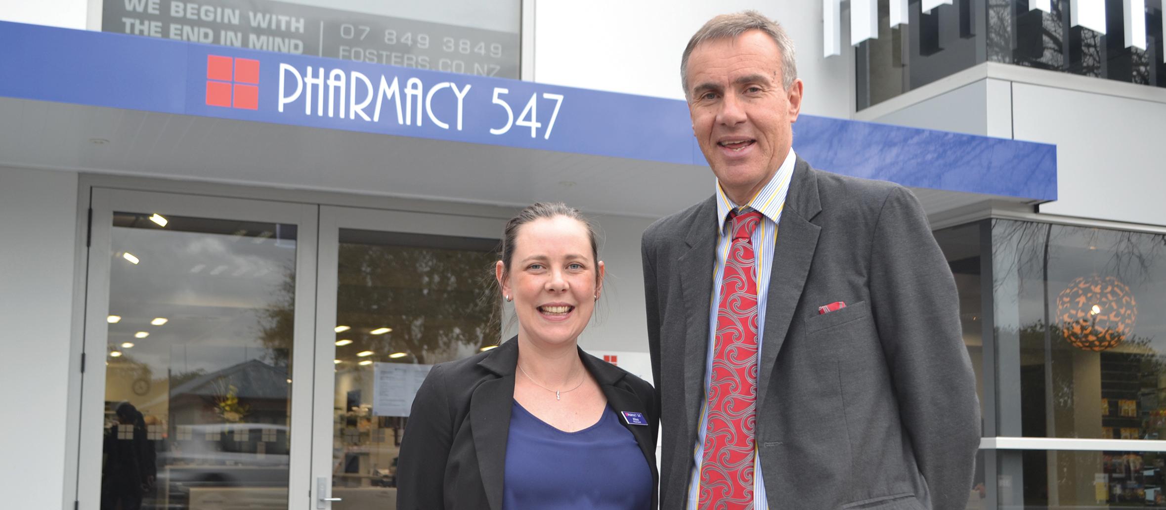 Alice Madsen and Ian McMichael outside Pharmacy 547