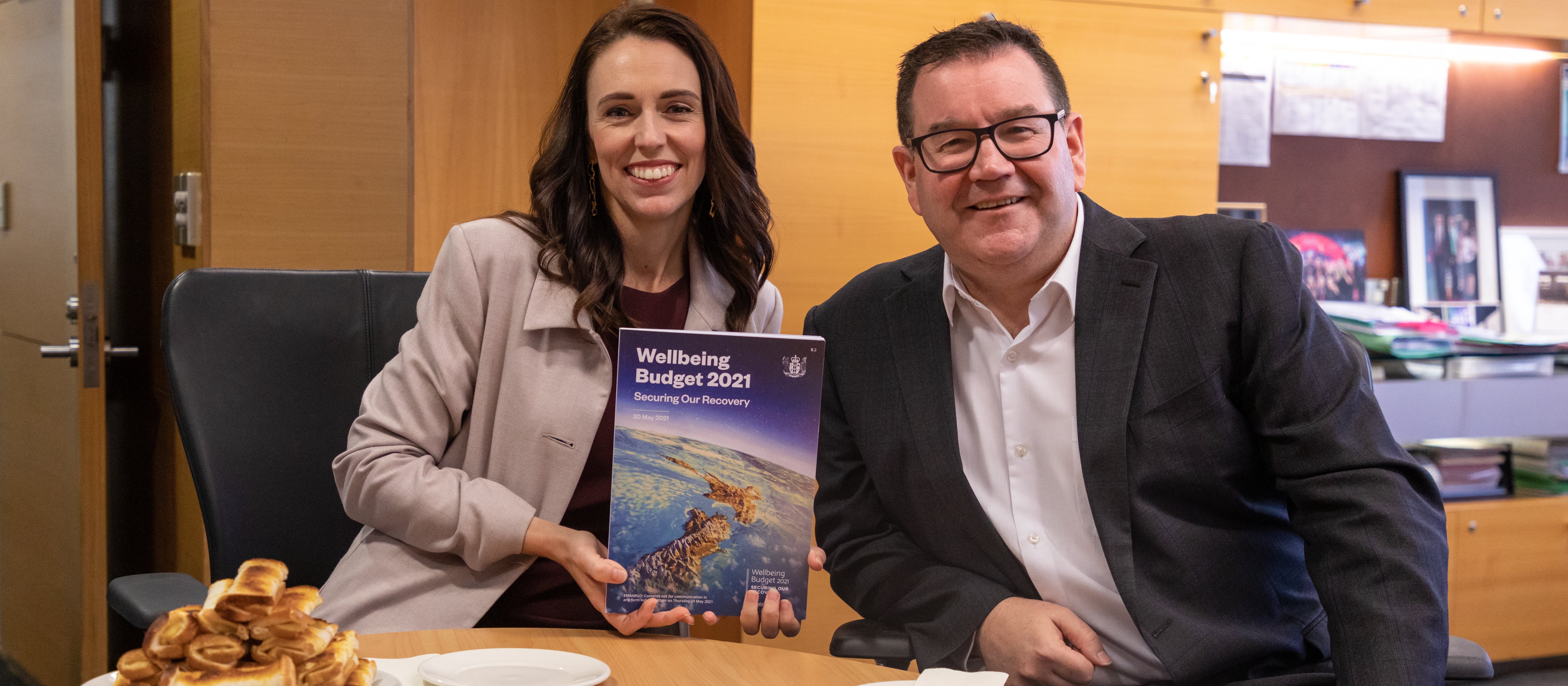 Grant Robertson and Jacinda Ardern Budget 2021