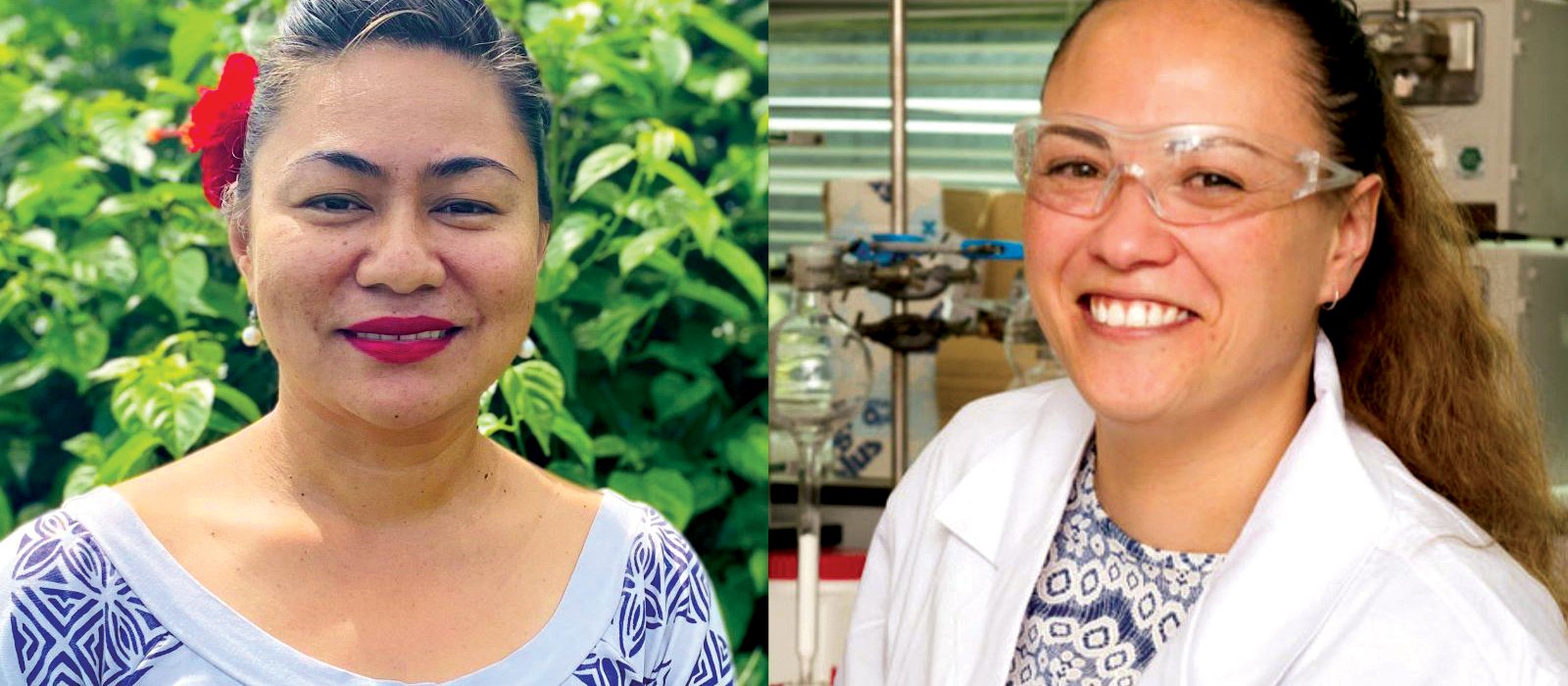 Samoan academic Seeseei Molimau-Samasoni (left) and Helen Woolner