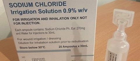 InterPharma sodium chloride box and ampules