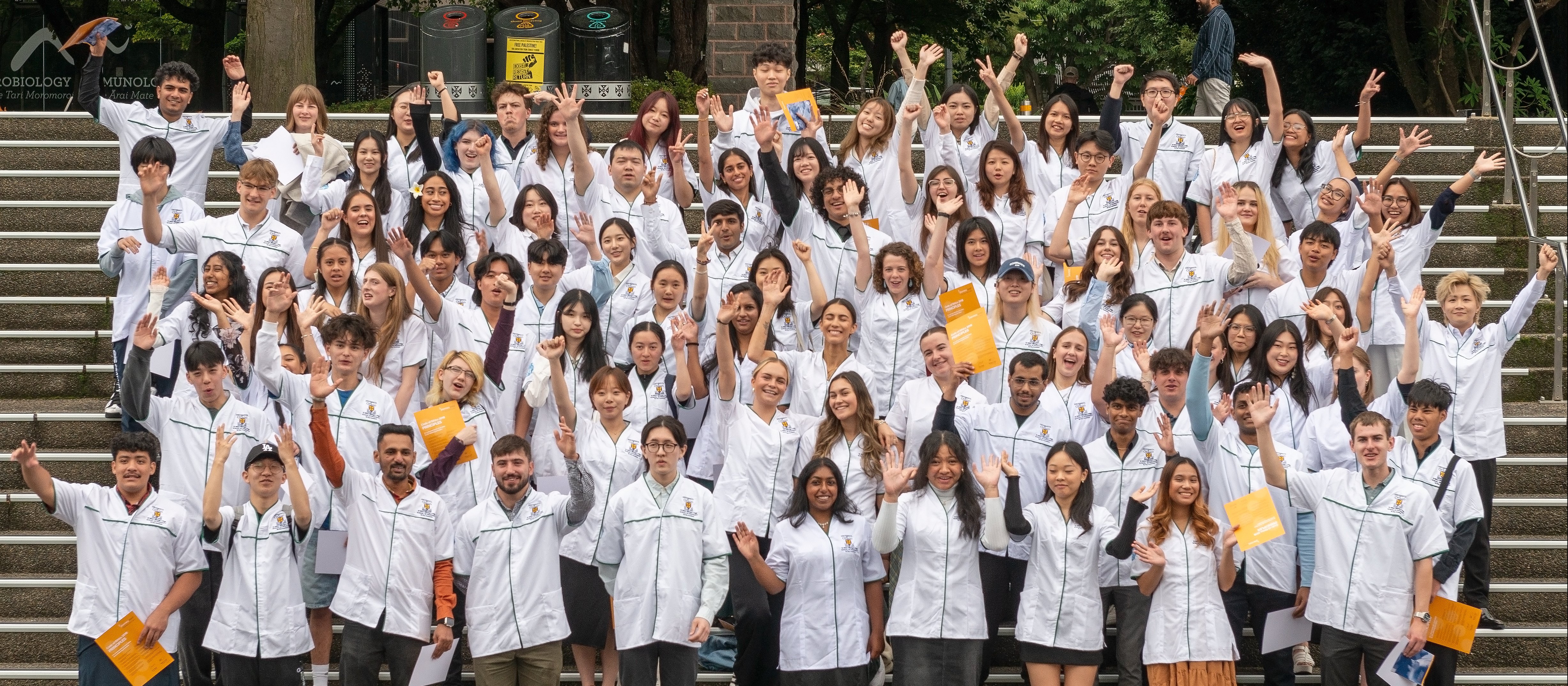 Otago students don white coats