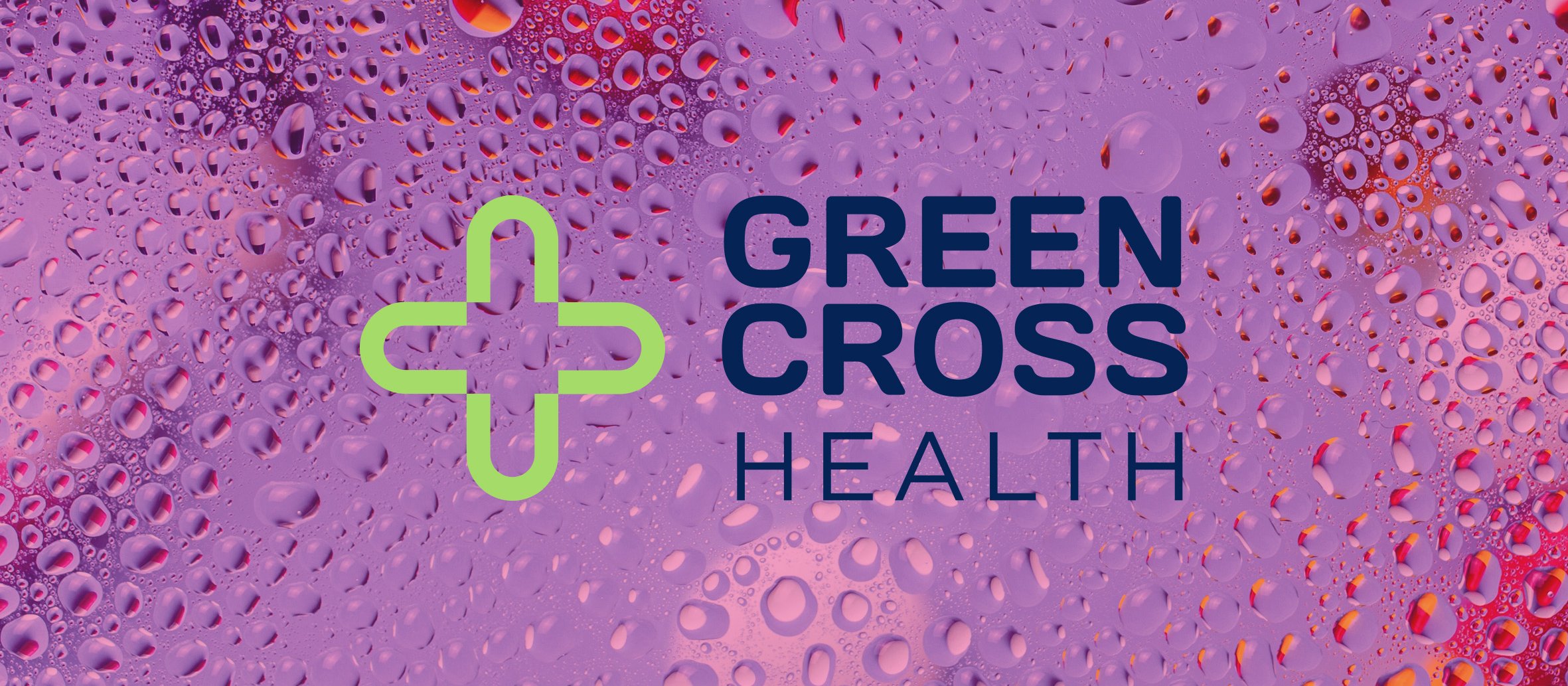 Green Cross Health logo with condensation pill background