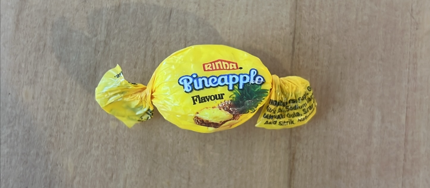 A Rinda-brand pinepple lolly