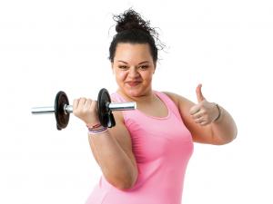 woman fitness thumbs up