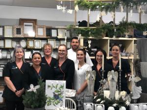 Unichem Taumarunui Pharmacy team, from left, Pat Gilling, Ash Maniapoto, Michele Mitchell, Jennifer Walters, Baraq Al-Tuhafi, Paige Allen, Astrid Pfeffer and Courtney Devlin    