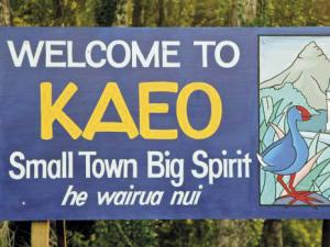 Welcome sign to Kaeo