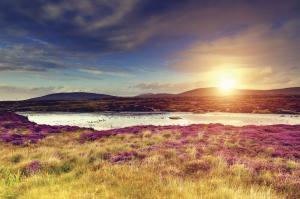 Sunset over hills