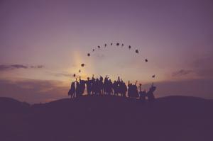 Graduates silhouette