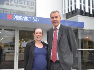 Alice Madsen and Ian McMichael outside Pharmacy 547