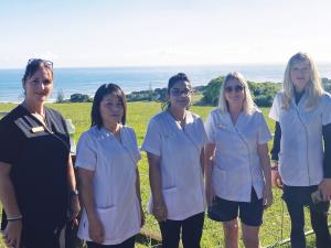 Ōpōtiki Pharmacy staff (from left) Jackie Vipond, Noriko Yamamoto, Simmi Kaushal, Andrea Beal and Eve Turner