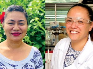 Samoan academic Seeseei Molimau-Samasoni (left) and Helen Woolner