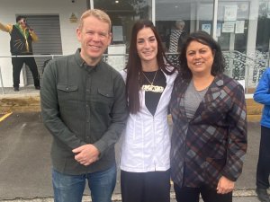 Chris Hipkins, Brooke McKay and Ayesha Verrall