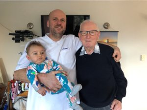 Bob Liddell with son Marcus and youngest grandson Whetu