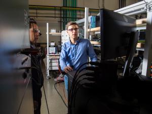 Researcher at a computer